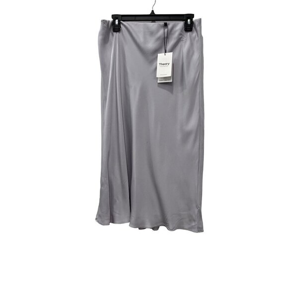 New Theory Size L Slip Skirt in Silk Georgette Light Purple *Stain* - Picture 1 of 11